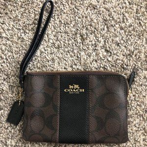 COACH Signature Canvas Wristlet